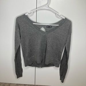Express Crop Sweater With Back Zip NWT XS